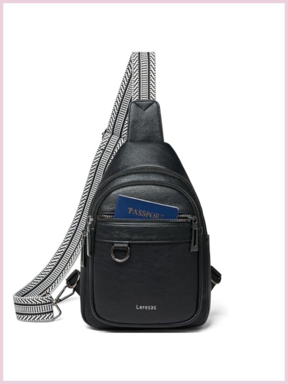 Vegan Leather Sling Bag Crossbody Fanny Pack Anti Theft Travel Purse